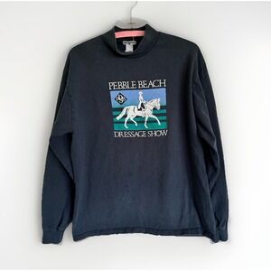 VTG Pebble Beach Dressage Show Rare Equestrian HORSE Riding Long Sleeve Shirt M